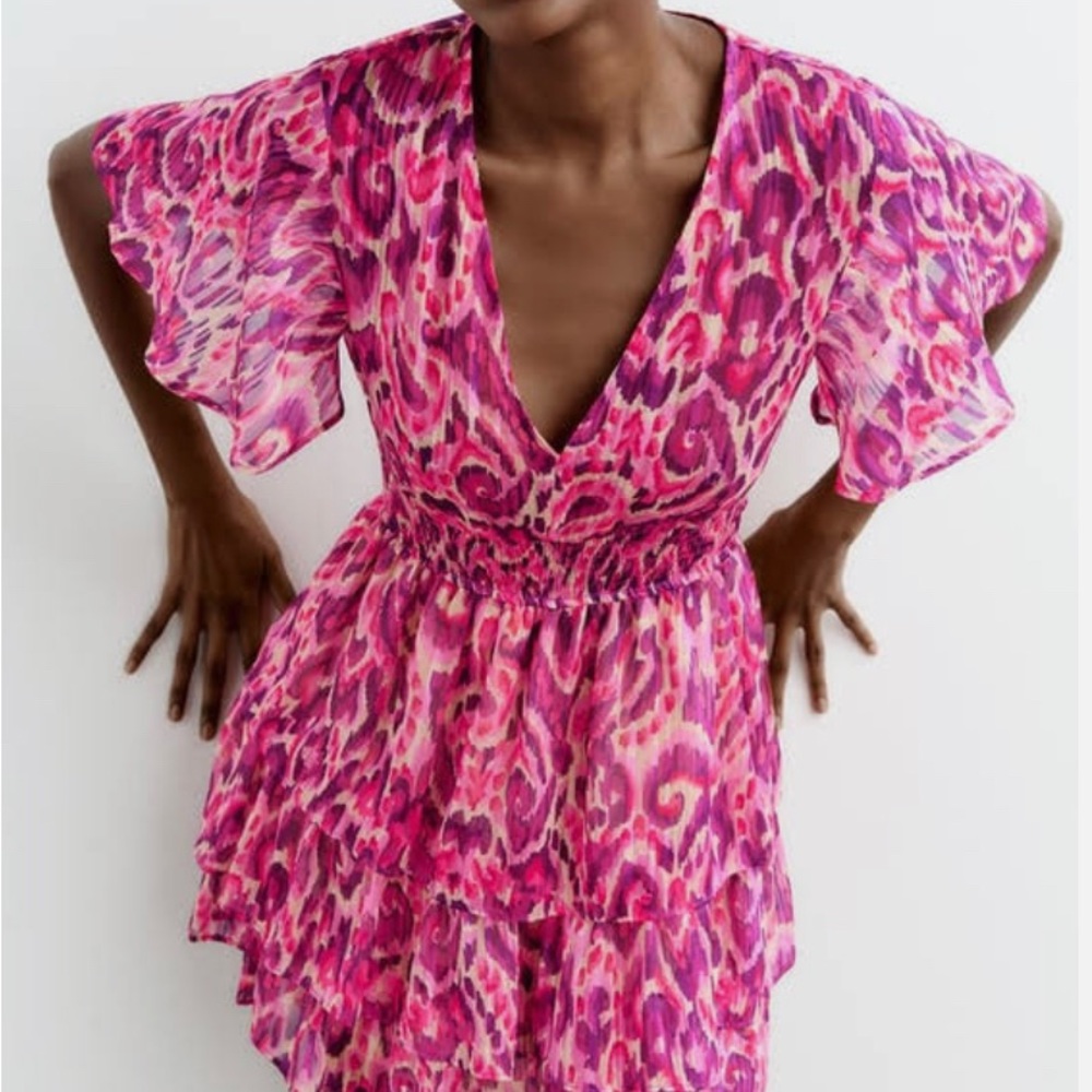 X-small Zara Magenta Sparkle Mini Dress